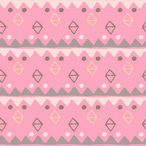 Abstract geometric pattern with pink, gray, and beige tones