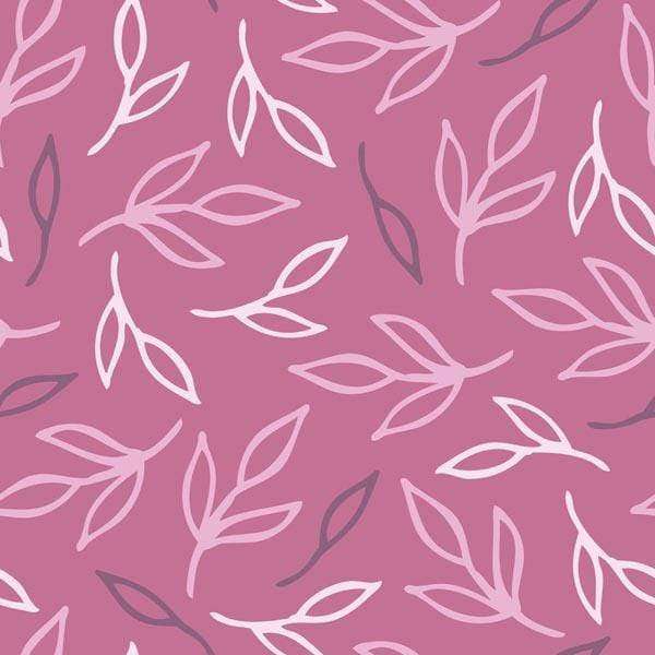 Abstract leaf pattern in shades of pink and purple
