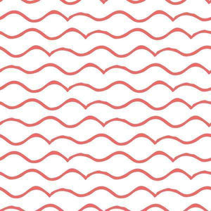 Seamless crimson wave pattern on white background