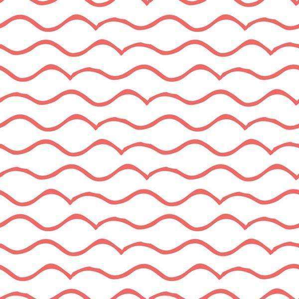 Seamless crimson wave pattern on white background