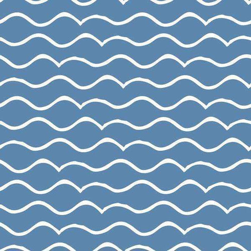 Abstract wavy pattern in shades of blue