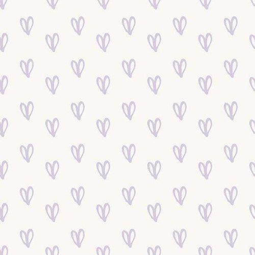 Seamless pattern of stylized hearts on a pale background
