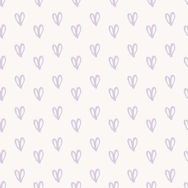 Seamless pattern of stylized hearts on a pale background