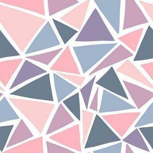 Abstract geometric pattern with overlapping triangles in pastel colors