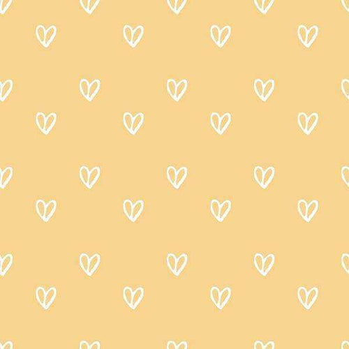 Seamless pattern of white heart outlines on a peach background