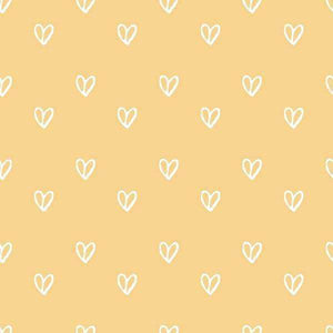 Seamless pattern of white heart outlines on a peach background