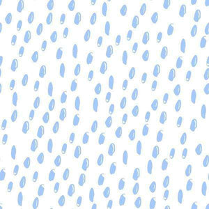 Abstract blue raindrop pattern on white background