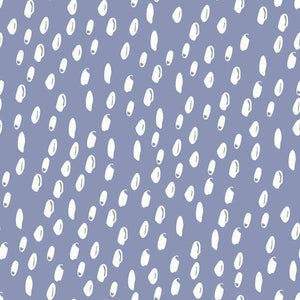 Abstract white raindrop pattern on a lavender background