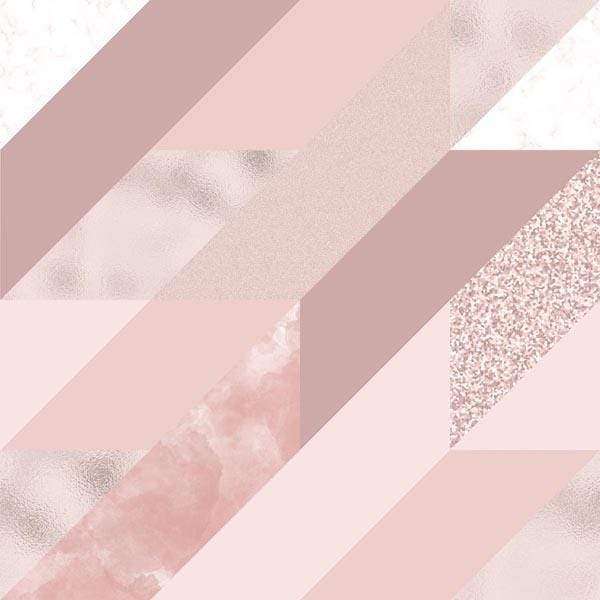 Pink and white geometric pattern with glitter, marble, and textured stripes