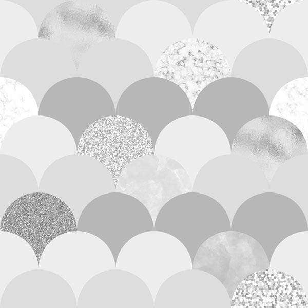 Grayscale fish scale pattern with textured and solid fills