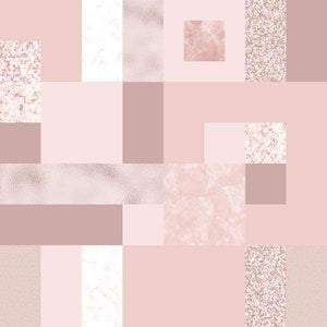 Geometric blush pattern with marble and glitter textures