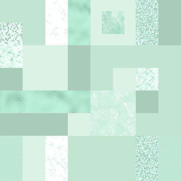 Abstract mosaic pattern in various shades of mint green