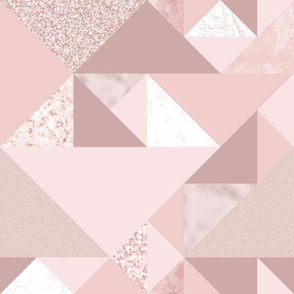 Blush pink geometric pattern with glitter and marble textures
