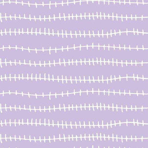 Abstract purple background with white stitch-like horizontal lines