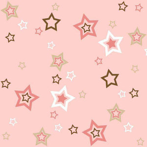 Assorted stars pattern on a pastel pink background