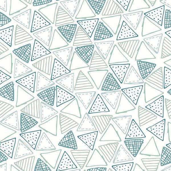 Triangular geometric pattern in mint and white