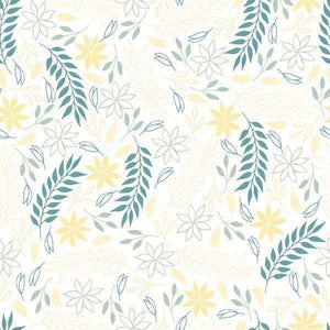 Botanical pattern with flowers and leaves