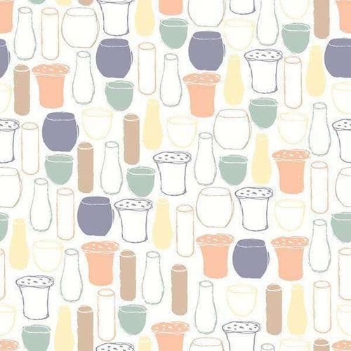 Assorted sketched kitchen containers pattern