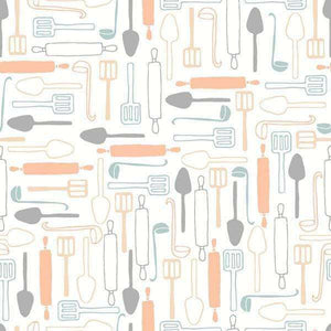 Assorted baking and cooking utensils pattern