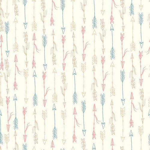 Hand-drawn bohemian arrow pattern on a cream background