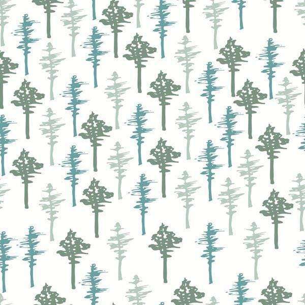 Abstract watercolor pine trees pattern