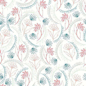 Hand-drawn floral pattern in pastel colors