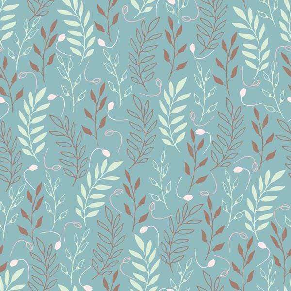 Botanical printed pattern with leaves and vines