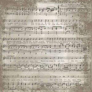 Antique sheet music pattern with worn texture