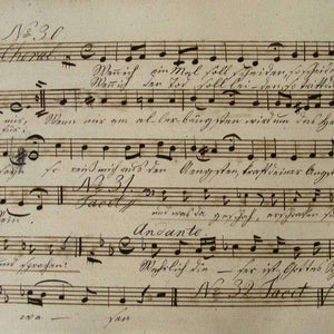 Antique sheet music with handwritten notes