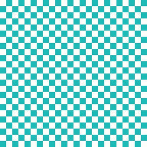 Turquoise and white checkered pattern