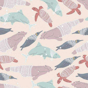 Illustrative sea creatures pattern
