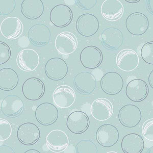 Abstract pattern with soft blue circles on a textured grey background