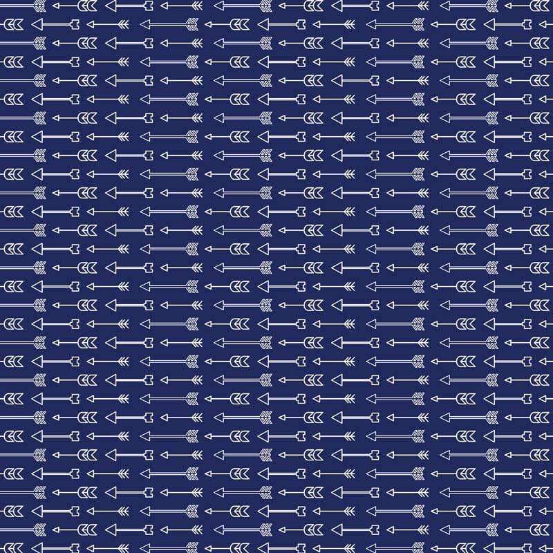 Maritime themed pattern with compasses and arrows on navy blue background