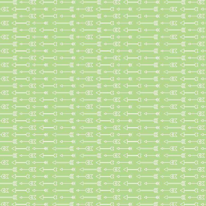 Green fabric pattern with white arrow symbols