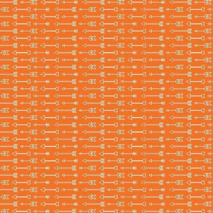 Repeating arrows pattern on a terracotta background