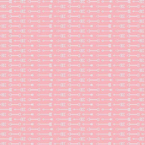 White arrow pattern on salmon pink background