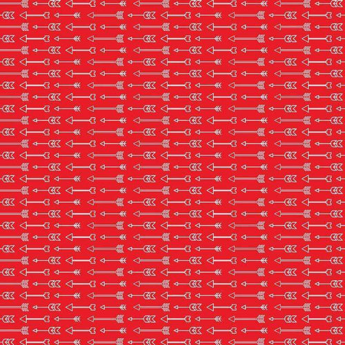 Red background with white arrow pattern