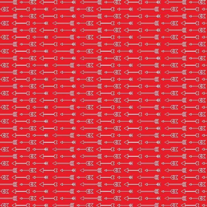 Red background with white arrow pattern