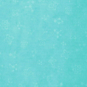 Light blue textured background with subtle white botanical motifs