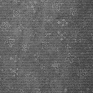 Grey abstract pattern with text and circles