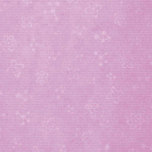 Pink atomic pattern on soft-textured background
