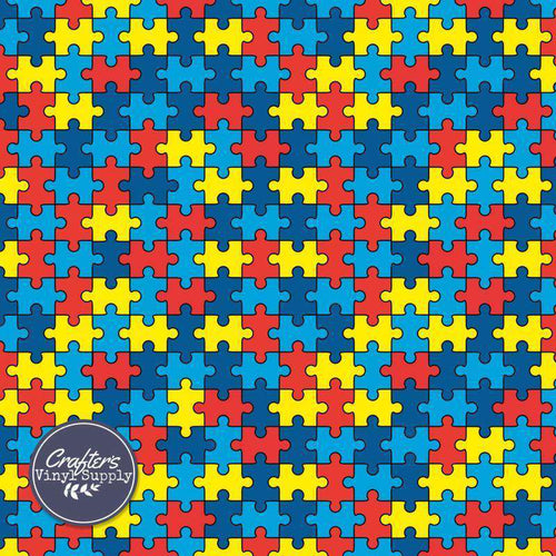 Colorful puzzle piece pattern