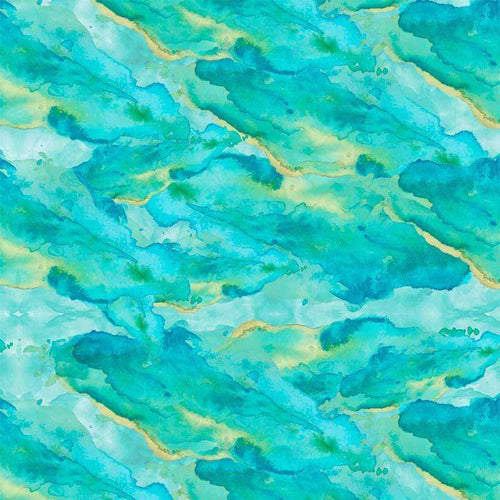 Abstract watercolor pattern in shades of blue and green