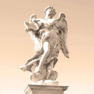 Statue of an angel in a sepia tone