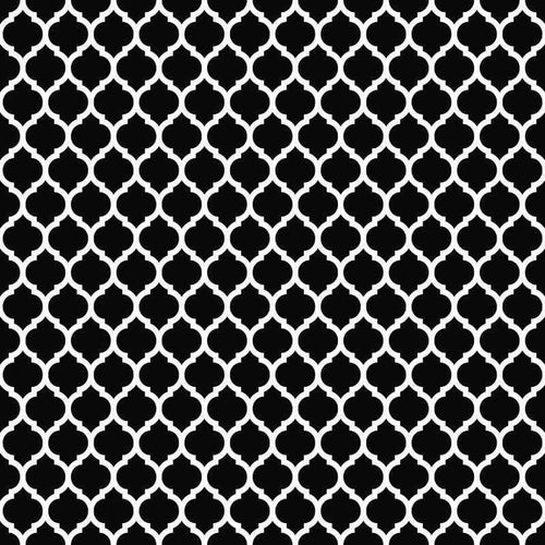 Black and white Moroccan tile pattern