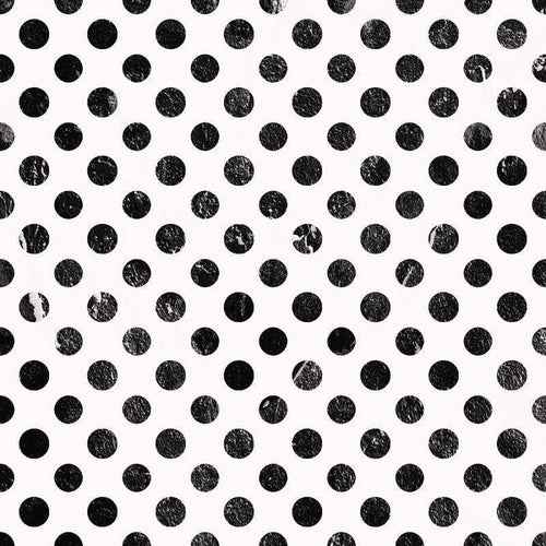 Black and white polka dot pattern with a hand-drawn aesthetic