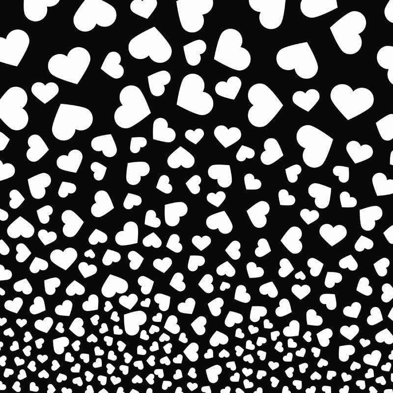 Black and white heart pattern