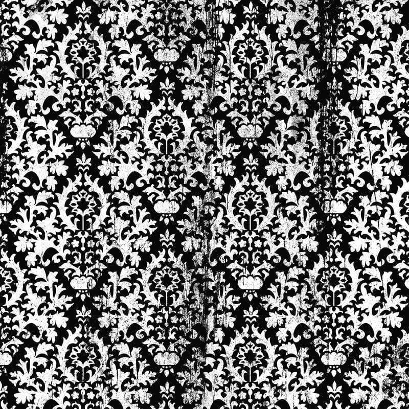 Black and white damask pattern