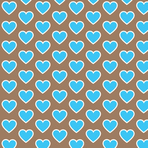 Crafter's Vinyl Supply Cut Vinyl ORAJET 3651 / 12" x 12" Blue Hearts on Brown - Pattern Vinyl and HTV by Crafters Vinyl Supply
