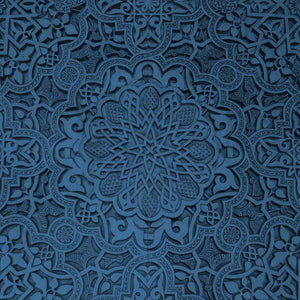 Intricate mandala pattern in shades of blue